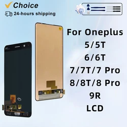 Wybór amolowany dla OnePlus 7 7T wyświetlacz LCD dla 1 + 5 5T 6 6T ekran dotykowy dla 7 7T Pro 8T 9R LCD HD1901 wymiana części