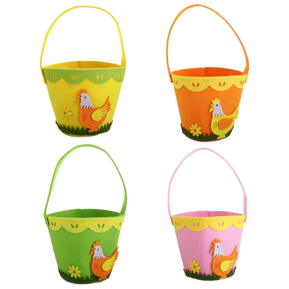 Huisdecoratie Met Handvat Wolvilt Zak Candy Ei Emmers Voor Kinderen Draagtas Cadeau Zakje Easter Egg Bag Snoepzak