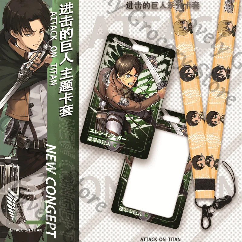 Anime Shingeki No Kyojin Mikasa·Ackerman Ataque A Los Titanes Levi Ackerman ataque a los Titanes Eren Jaeger Cosplay carpeta de tarjetas regalo