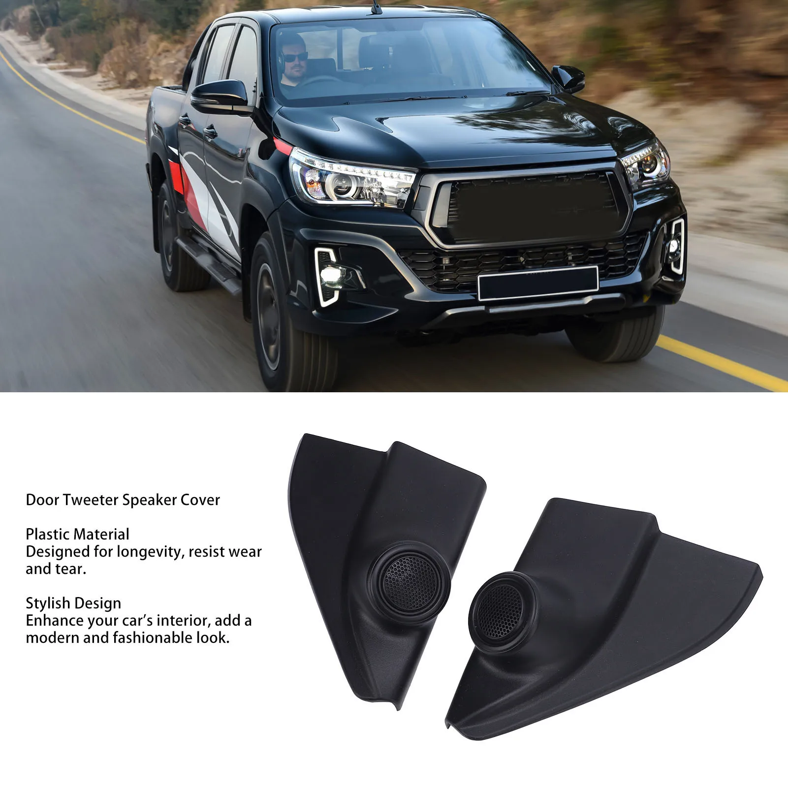 Door Tweeter Cover Decor Protective Left Right Stylish Look Easy Installation Door Tweeter Speaker Cover Plastic for Vehicle