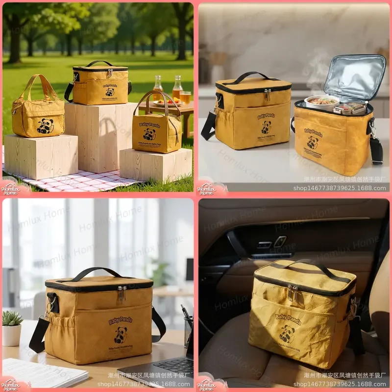 Large Capacity Thermal Insulation Lunch Box Bag for Kids Adults Bento Bag Portable Aluminum Foil Lunch Bag Thickened Food
