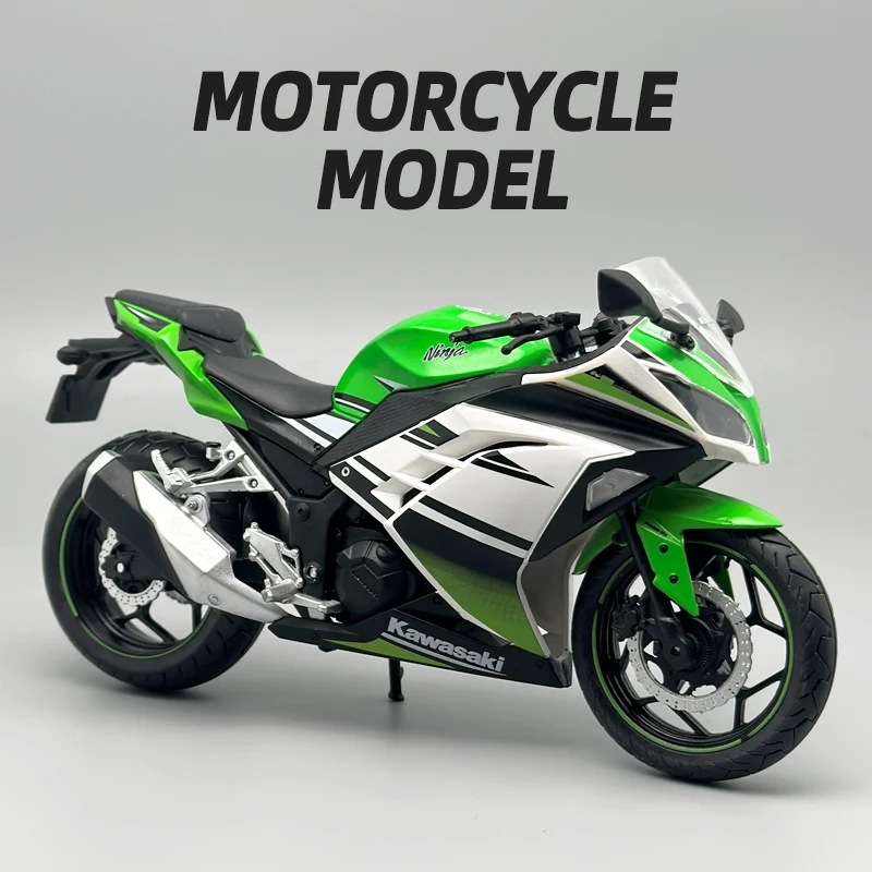 1:12 Green Ninja 250 Motorcycle Model locomotive ornaments