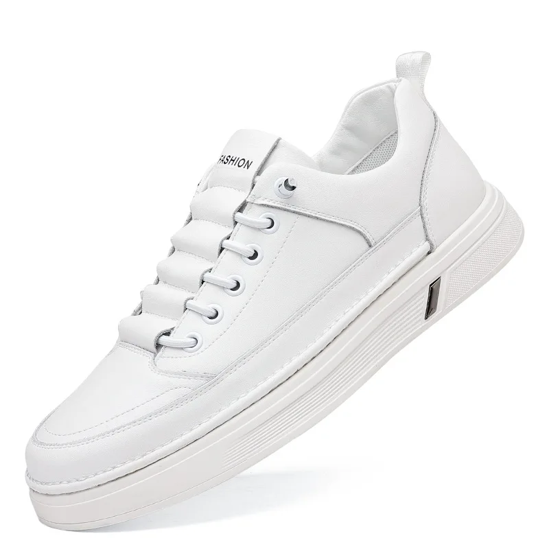 

Сплошной цвет, белые туфли для мужчин, модные новые дизайнерские повседневные туфли из коровьей кожи, мужские весенне-осенние кружевные кроссовки 2024, мужские