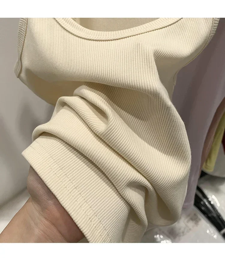 Layering Outerwear Tees 2026 Sommer Y2K Hot Girl Gestricktes Geripptes Damen-Camisole Figurformendes Ärmelloses Tanktop – Detail 13