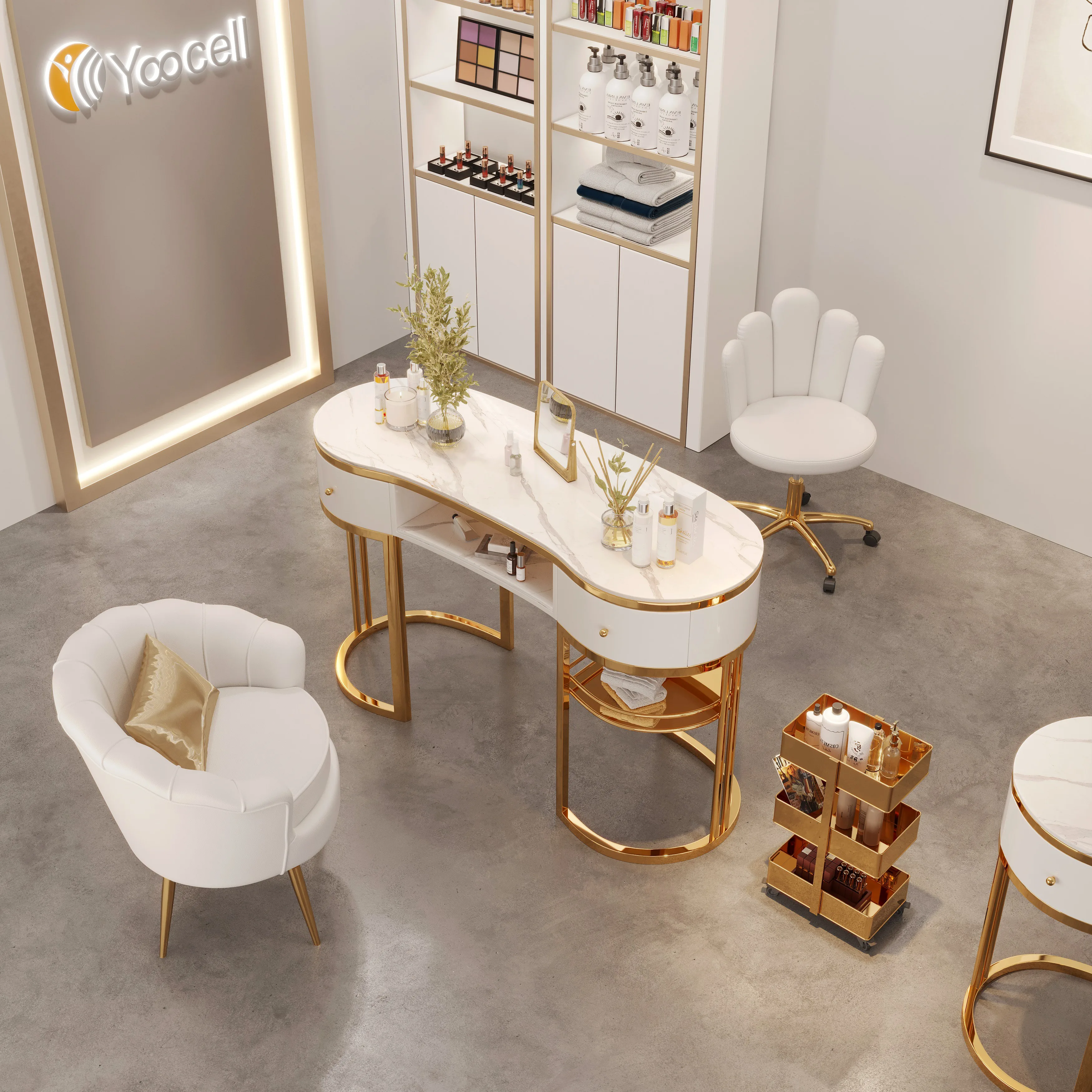 Yoocell Salon Furniture Manicure Table And Chair Nails Table Salon Manicure Desk White Manicure Table