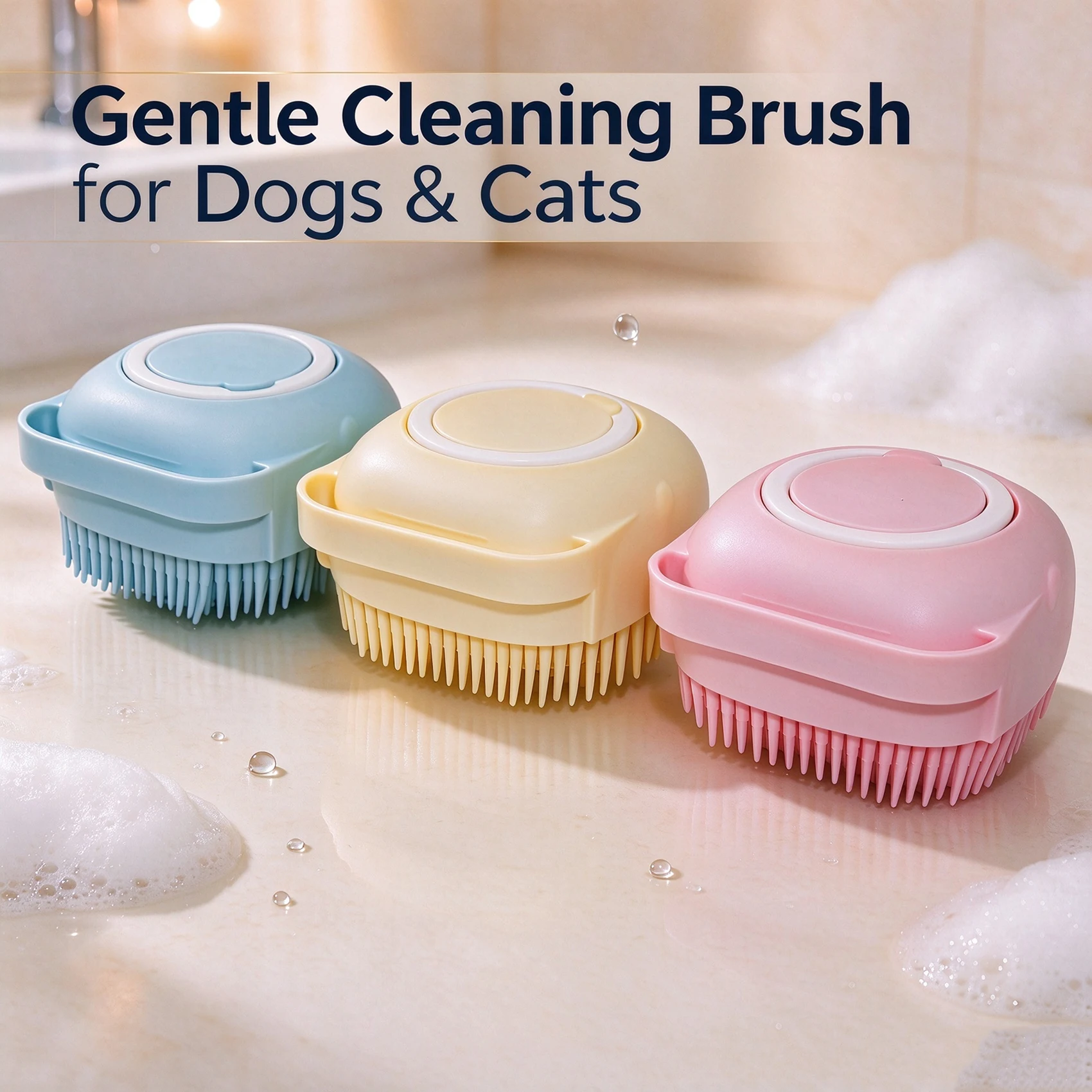 Clearance sale pet universal silicone shower brush with shower gel function brush