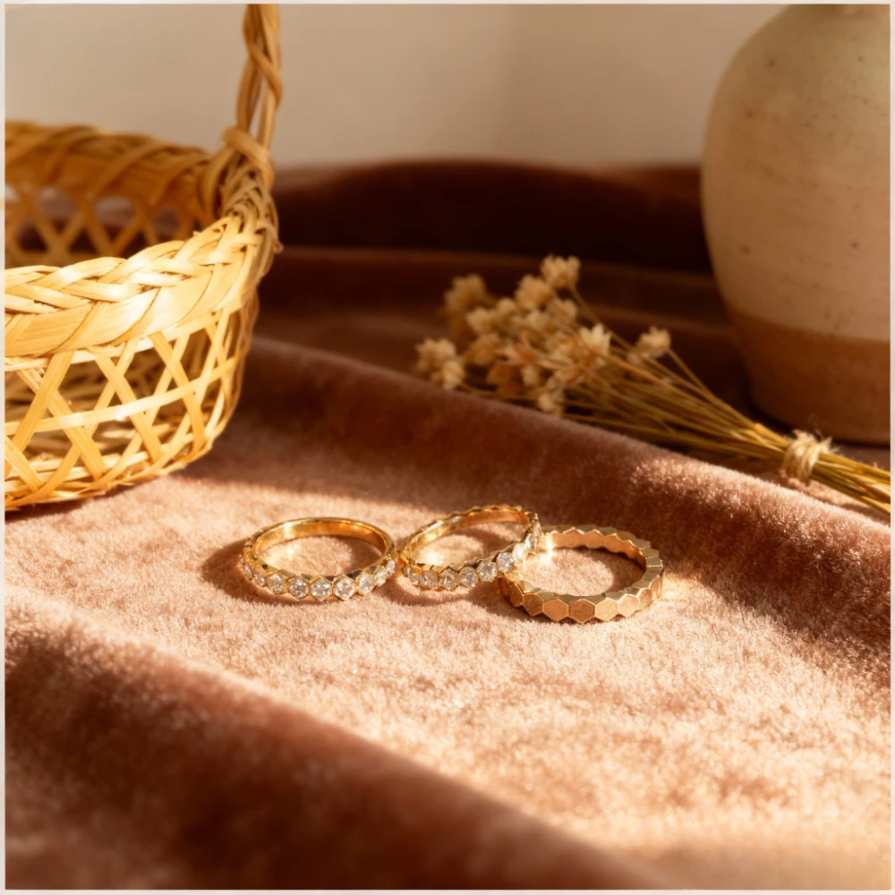 

Popular Luxury Hexagon Honeycomb Shape Fashion Women's Ring Stackable Wearing Silver 5A Grade Zircon High Quality Holiday Gift