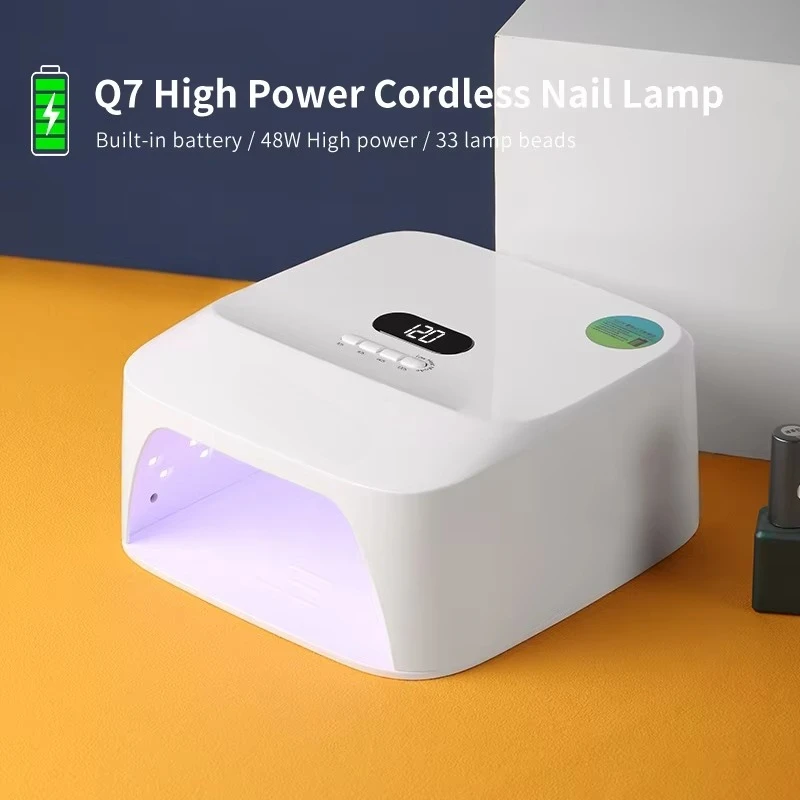 48 Watt Rechargeable UV LED Nail Lamp Build-in Battery Cordless Dryer with Plastic UK Plug Material Nail Salon for Home Use