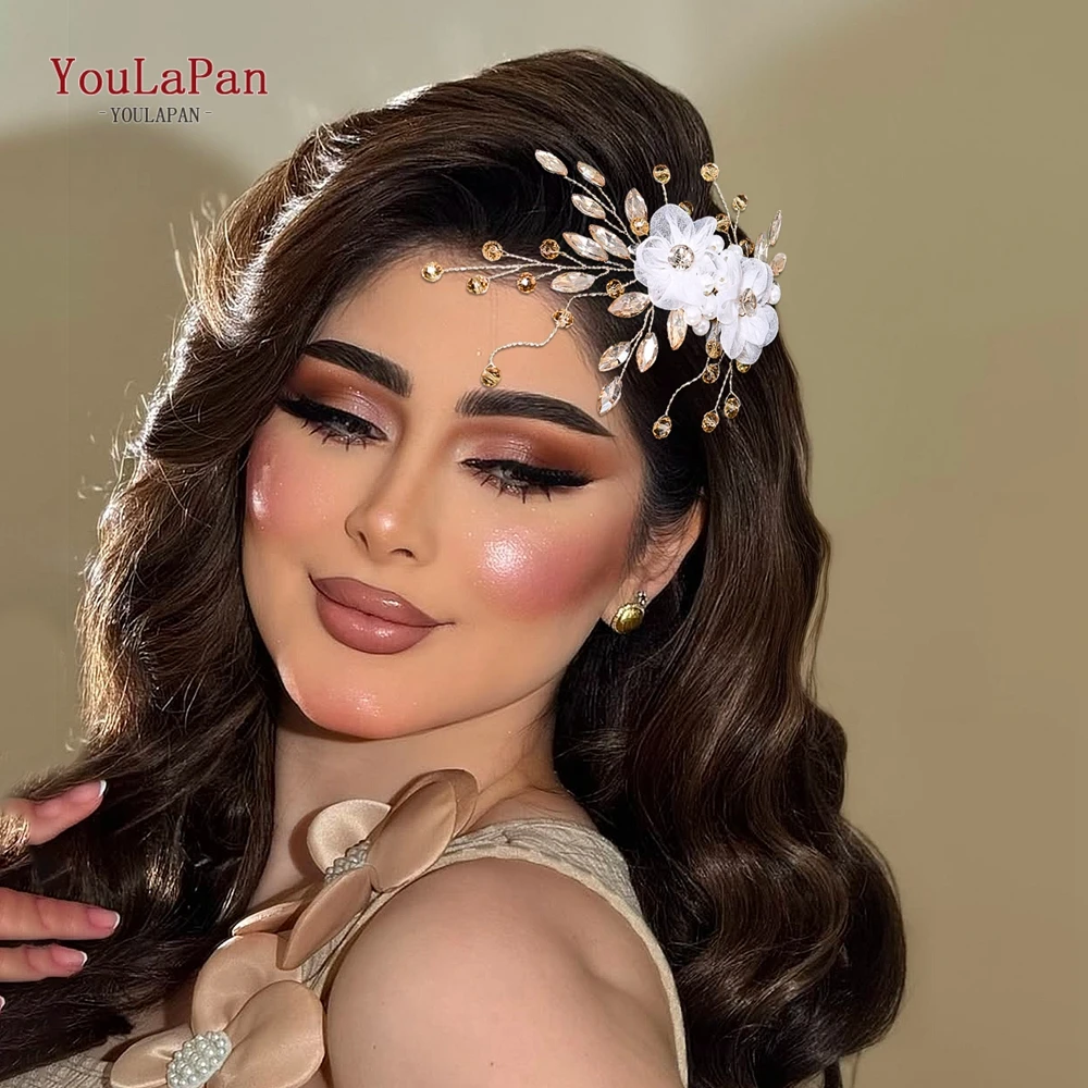 

YouLaPan Woman Fashion Headpiece Rhinestone Crystal Hair Clip Wedding Bride Headdress Bridal Headwear Party Hair Ornaments HP899