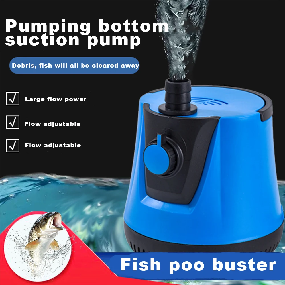 2025 New adjustable fish tank submersible pump, silent and anti dry burning bottom suction pump, aquarium circulation pumping