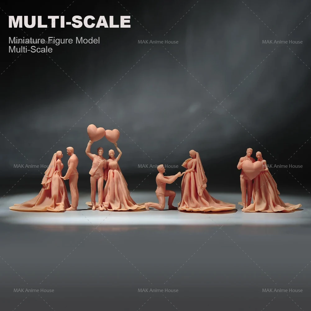 미니어처 수제 1/64 1/43 1/87, 커플 웨딩 홈 장식, 디오라마 피규어 모델, 창의적인 사진, 결혼 선물