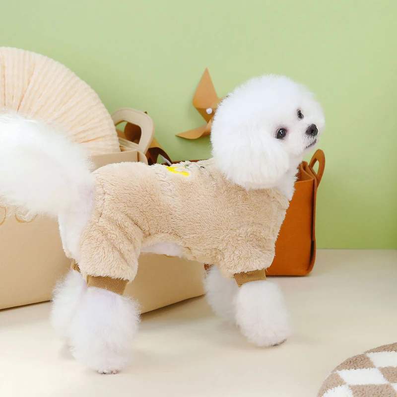 Inverno macio cão macacão de lã quente filhote de cachorro pijamas para cães pequenos médios roupas para animais de estimação pijamas chihuahua macacão trajes de pelúcia