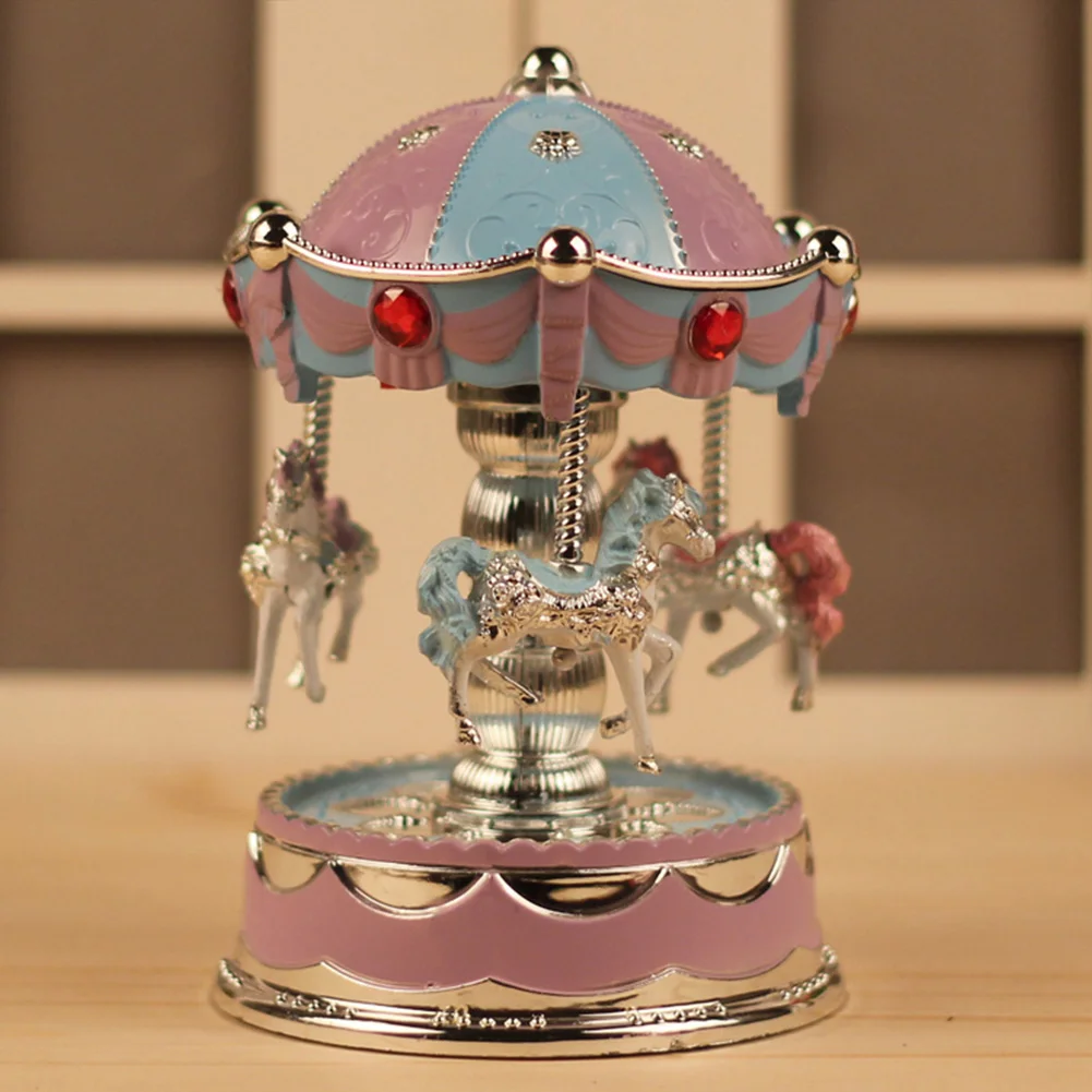 Sleeping Desktop Toy Battery Powered Wedding Music Box LED Carousel Home Decor Birthday Gift Baby Room Romantic Game Party