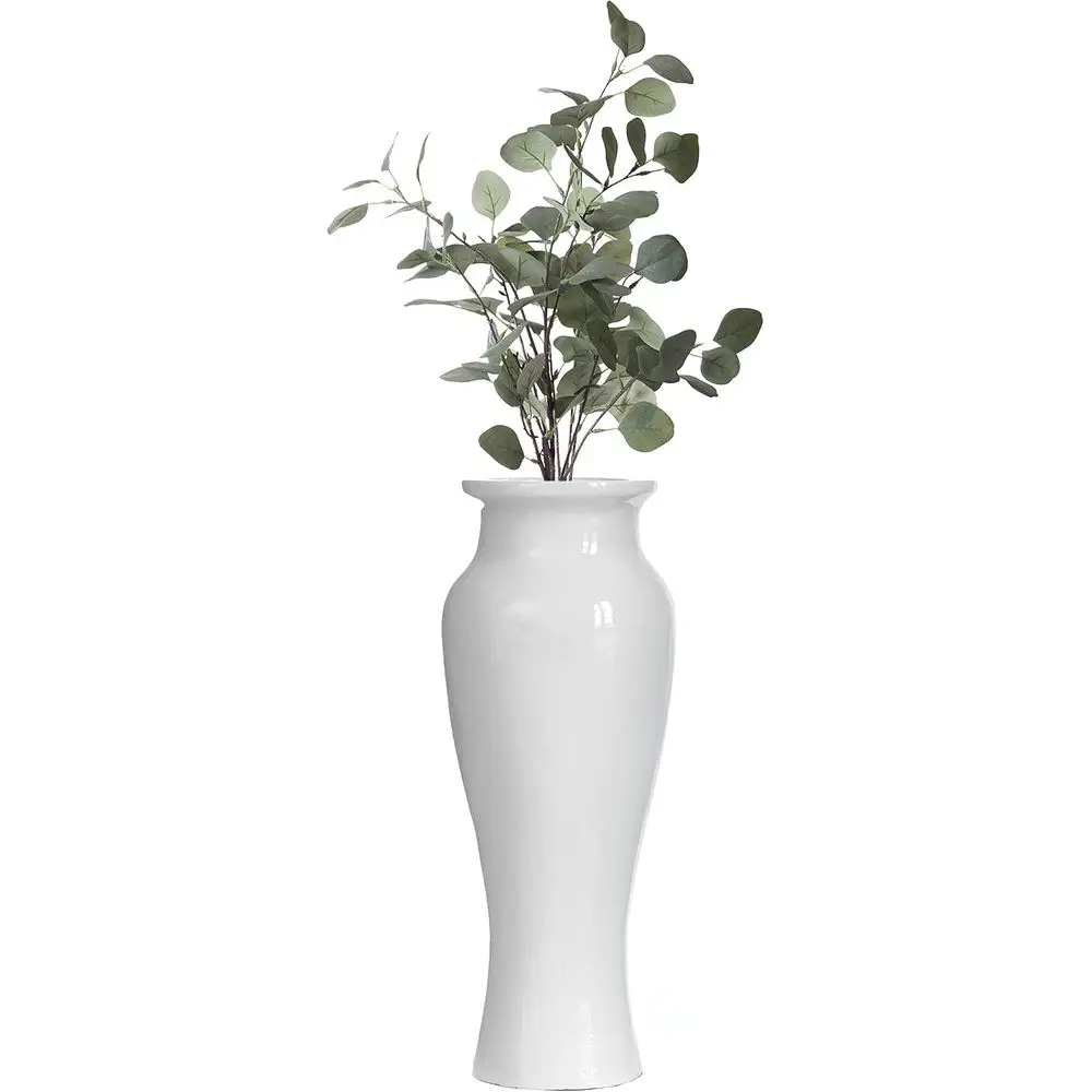 ern loor vase, White Unique Trumpet, Home Interior Decoration, ern, Tall or Entryway and Living Room and Oice, 24 inch