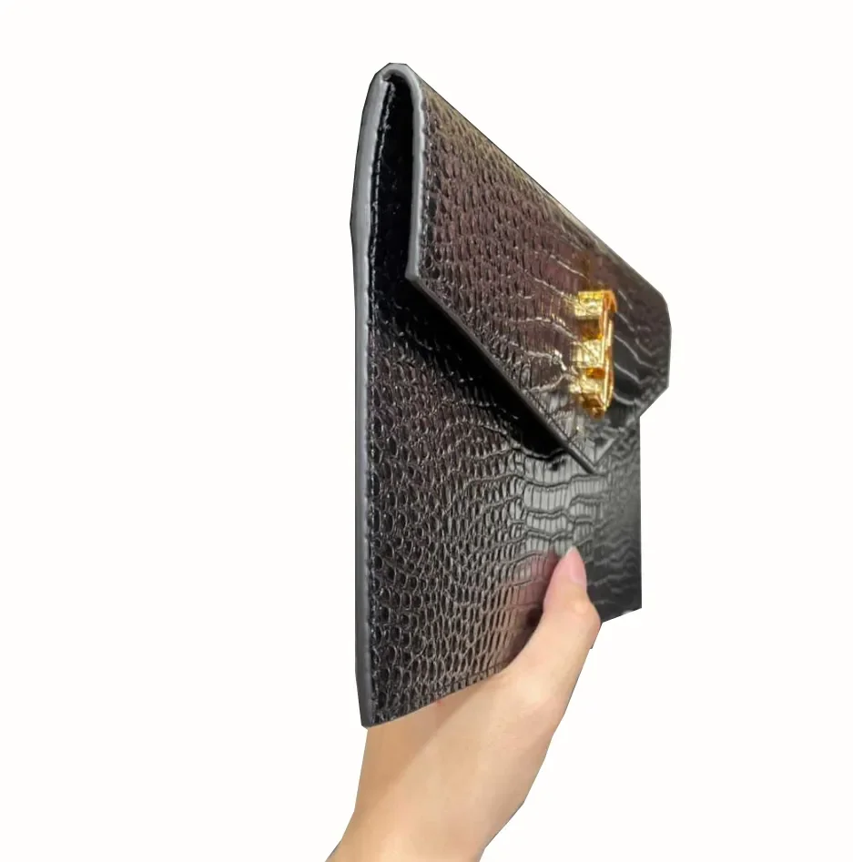 Designer Purses designer clutch Handbag wallets UPTOWN crocodile embossed glossy leather clutch Envelope wallet women handbags