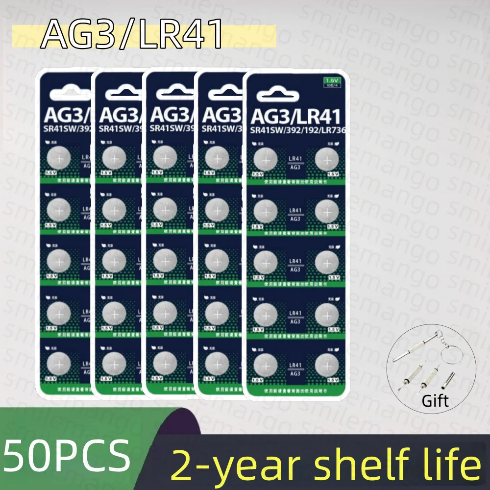 High Capacity LR41 Alkaline Batteries AG3 L736 392 384 192 Premium 1.5V Button Coin Cell Batteries for Medical Devices