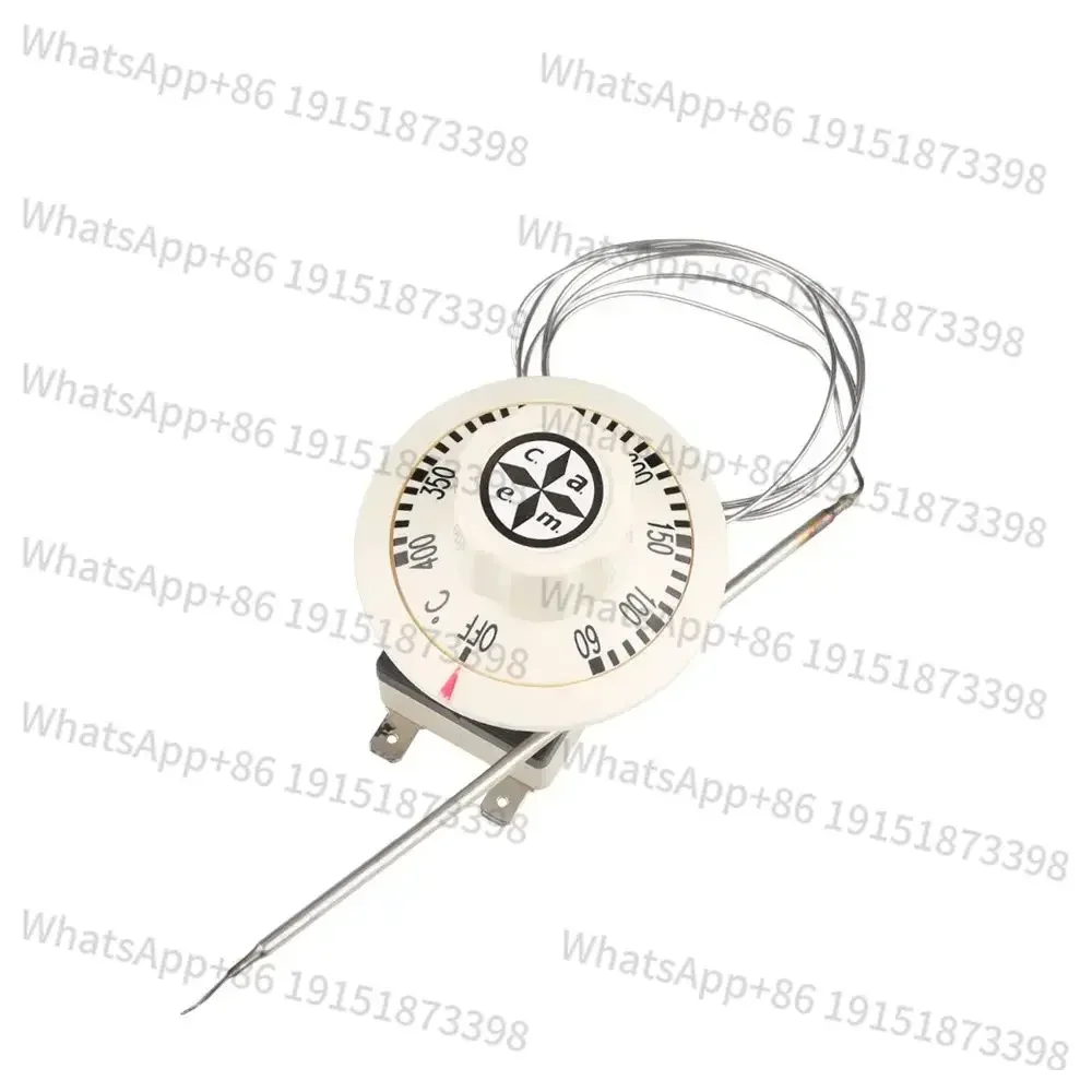 Termostato Capilar CAEM-400 da Itália (60-400°C) - 20A 240VAC com 3 Pinos, Interruptor de Temperatura Ajustável para Altas Temperaturas