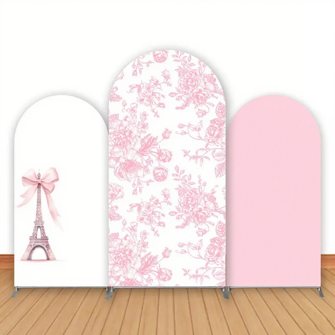 LS personnalisé 2 faces rose fleurs arc enfants anniversaire bébé douche mariage couverture Chiara arc mur fond décor toile de fond
