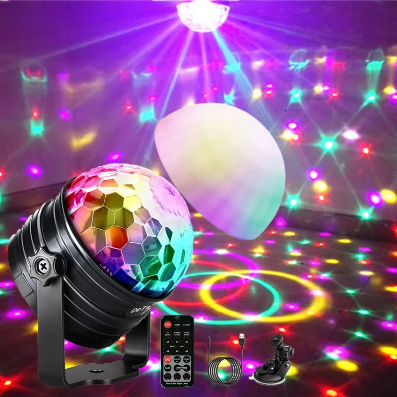 Disco Stage Lamp 2in1 Night Light Portable USB Plug Sound Controlled LED Strobe Light Romantic Atmosphere Lamp