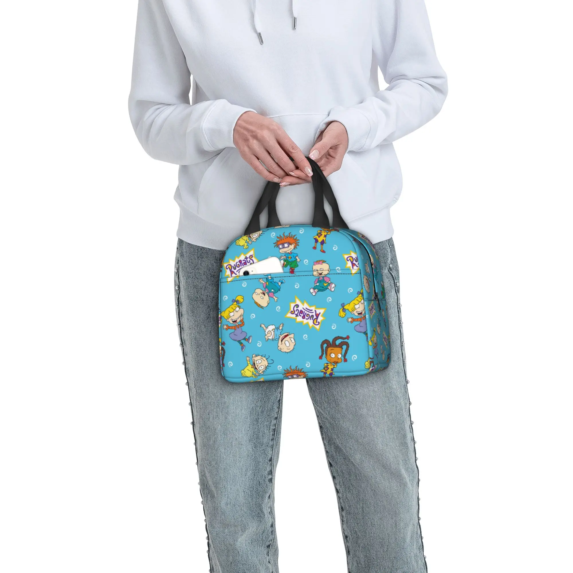 R-Rugratsd Portable Lunch Boxes for Women Leakproof Funny Naughty Child Cooler Thermal Food Insulated Lunch Bag Office Work - view 5