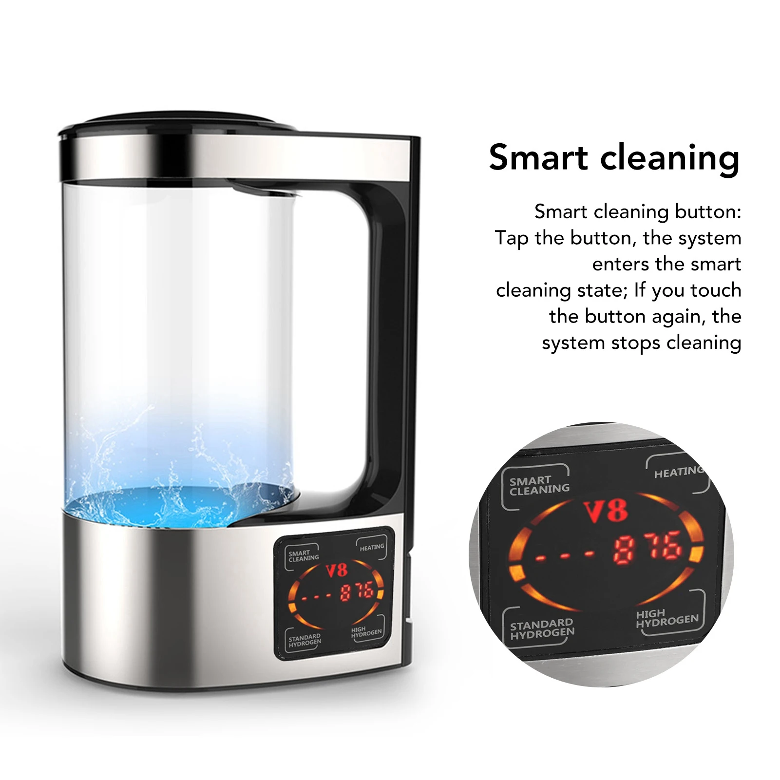 2L Hydrogen Rich Water Machine 220W SPE PEM Technolog Constant Temperature Heating Hydrogen Generator Water Kettle 110‑220V