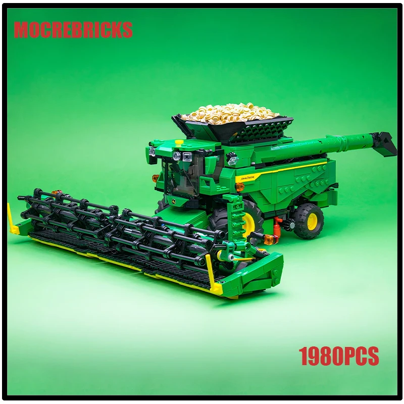 

Technology Farm Engineering Cars John Deere X9 City Harvester With HDF35 Header MOC Building Blocks Model Kid's Toys Xmas Gifts