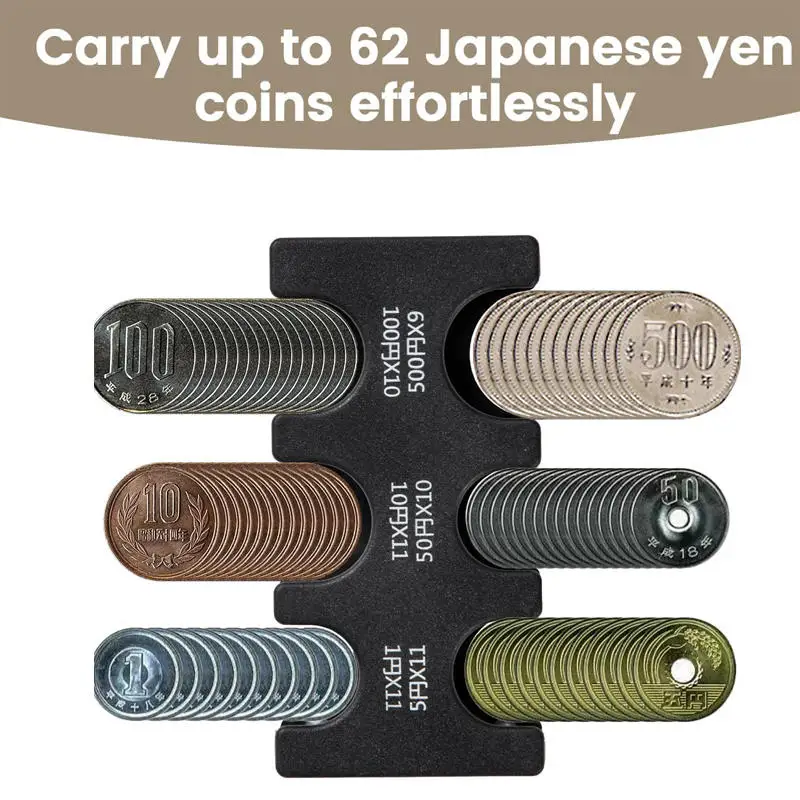 حقيبة تخزين العملات المعدنية اليابانية، مشبك تصنيف العملات اليابانية المحمول، محفظة صغيرة مضادة للخسارة، حافظة عملات شفافة للسفر