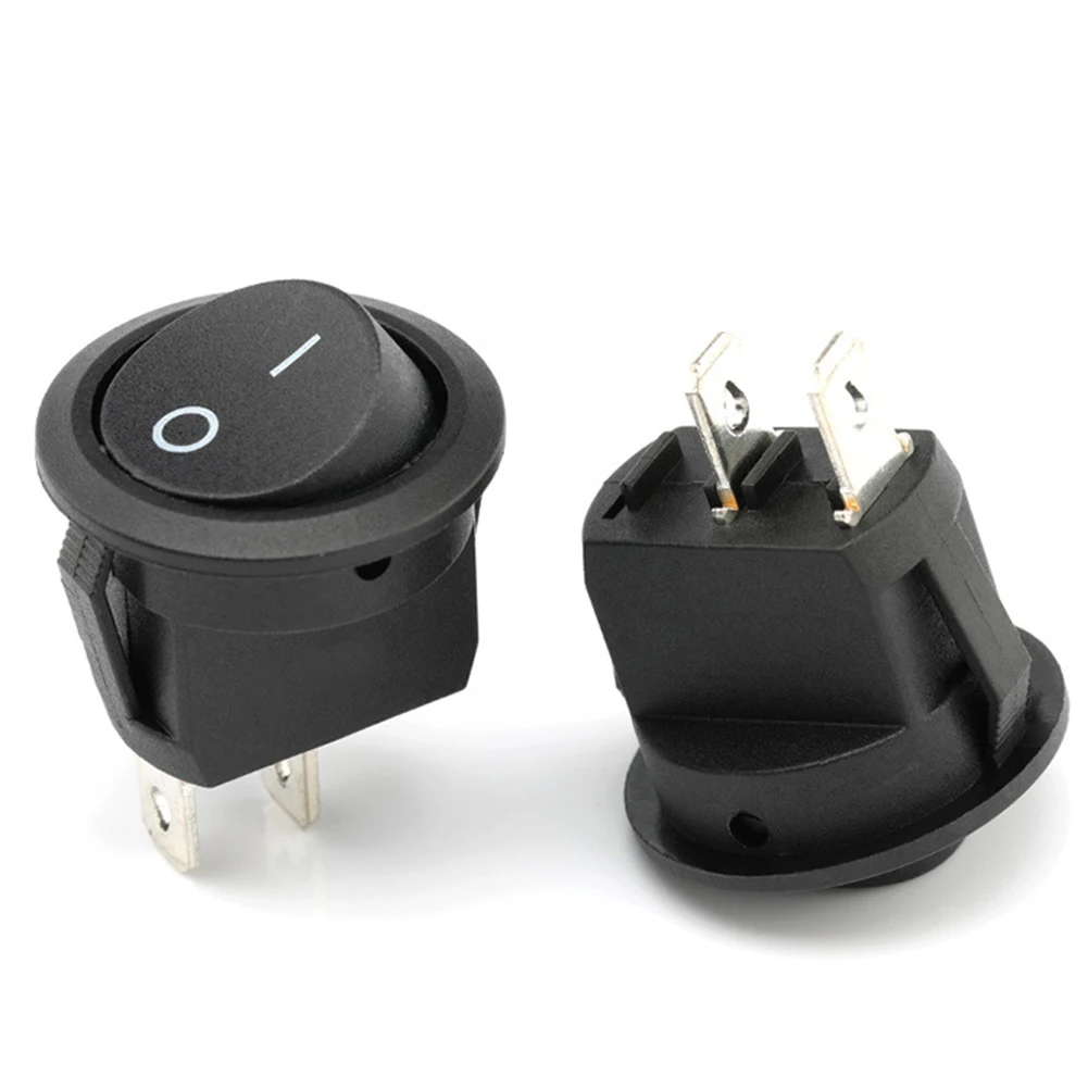 10PCS Saklar Rocker Bulat 12V 20A ON Off SPST 20mm Saklar Toggle Mini untuk Kapal Laut Mobil Truk RV Perahu Saklar 2 Pin 120V Berkabel KCD1