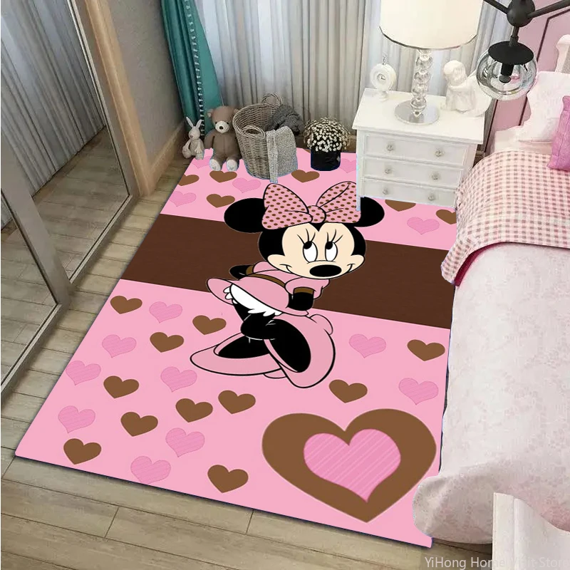 Disney Mickey Minnie Rugs Large Carpets for Home Living Rooms Children Bedroom Sofa Doormat Floor Decor Mat Kids Mats Decoration