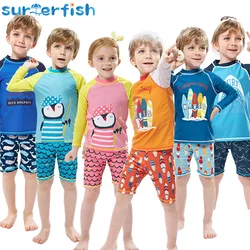 2-12Y Big Boys Girls Kids Swimwear Fashion Swimming Bathing Surfing  Swimsuit Set Tops+Pants NoCap 2Pcs Children Training Suit