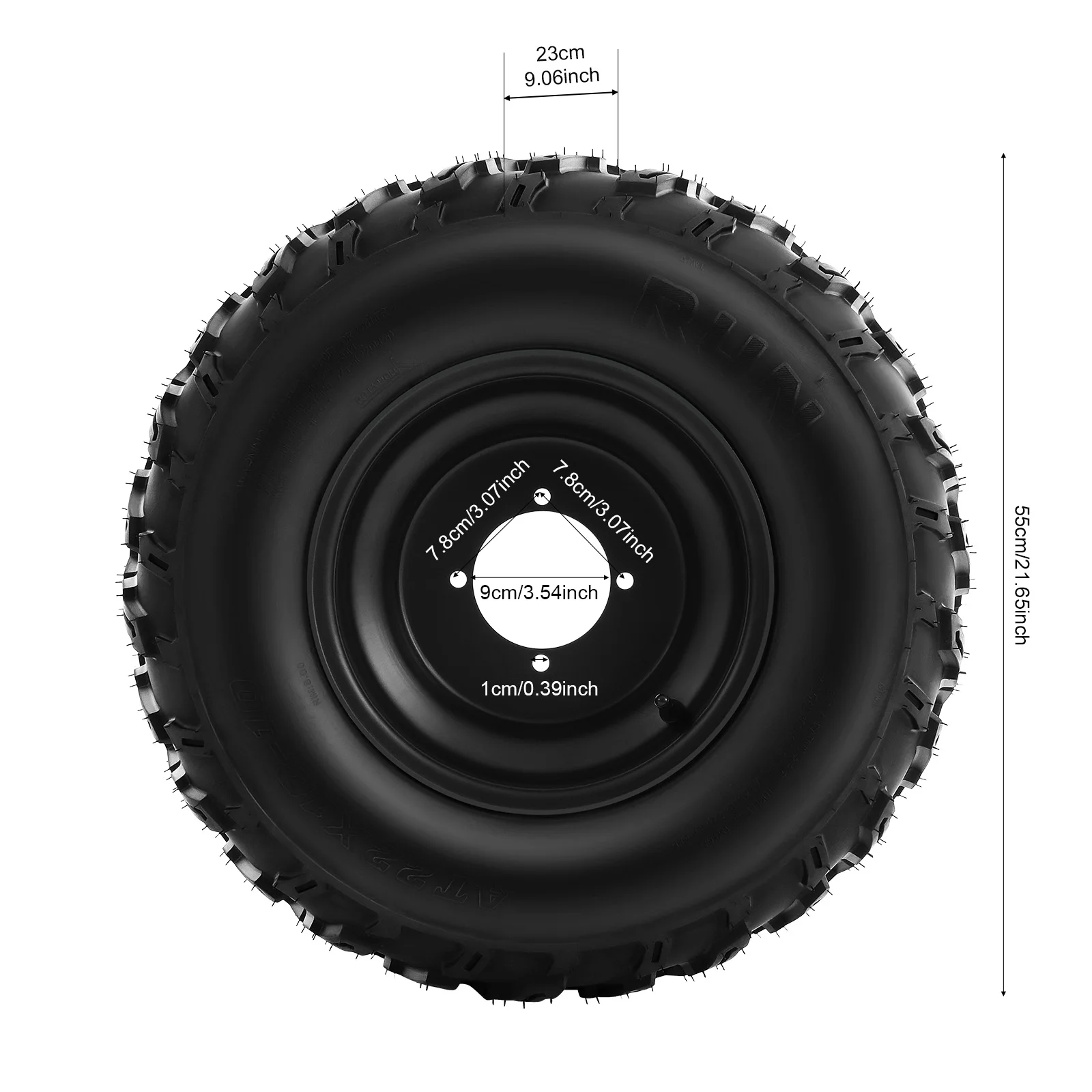 Front and Rear Wheel, Replacement Wheels, 10 Inch Off-Road Tire Hub Set, 6-Layer Rubber, Deep Groove Tread, Anti-Puncture, High Strength Carbon Steel Rim, Durable All Terrain Wheel for Electric Bike, Scooter, DIY Upgrade Accessories