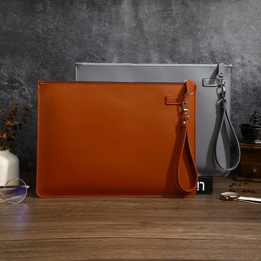 Microfiber Leather Business File Bag Portable Handheld Waterproof Scratch Resistant Document Laptop Sleeve