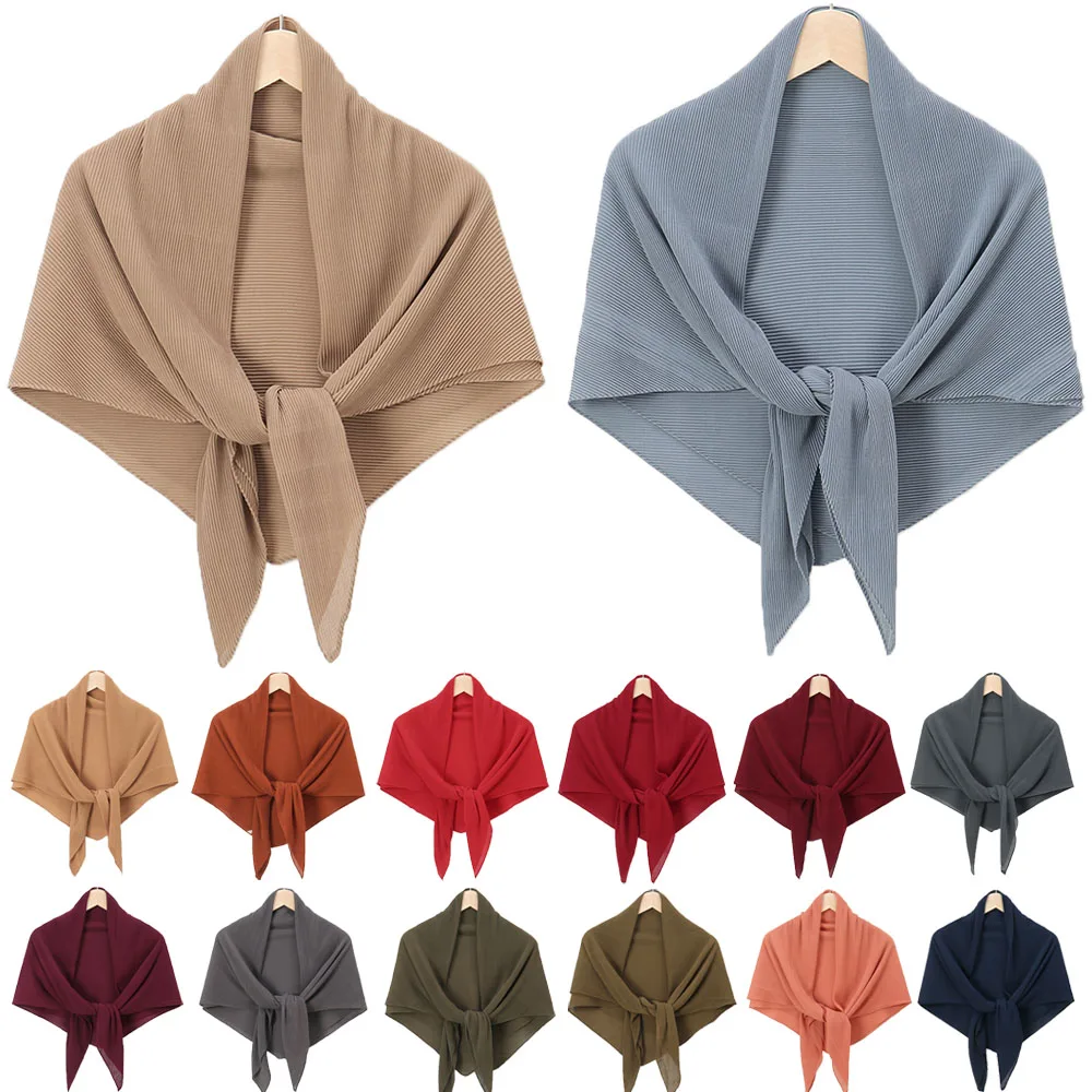 100x100cm Square Scarf Chiffon Instant Shawls Women Solid Color Beach Summer Scarves Wraps Headband Muslim Hijab Sjaal Bandanas