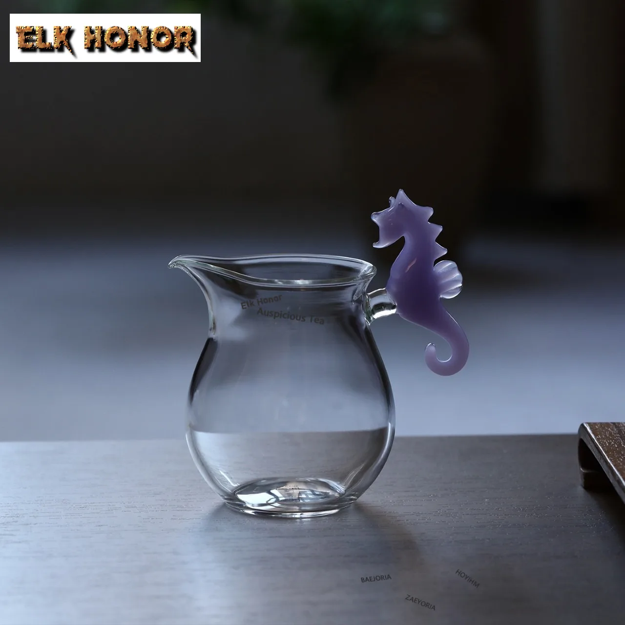 ZAEYORIA 200ml Sea Horse Handle Glass Tea Pitcher Divide Tea Cha Hai Dispenser Justice Cup Green Tea Fair Mug Tea Items Supplies