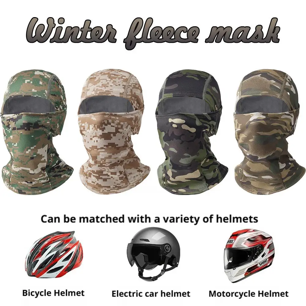 التمويه بالاكلافا قبعة الدراجات قناع الوجه الكامل الرياضة في الهواء الطلق الصيد المشي لمسافات طويلة قناع التزلج دراجة نارية خوذة قبعة داخلية