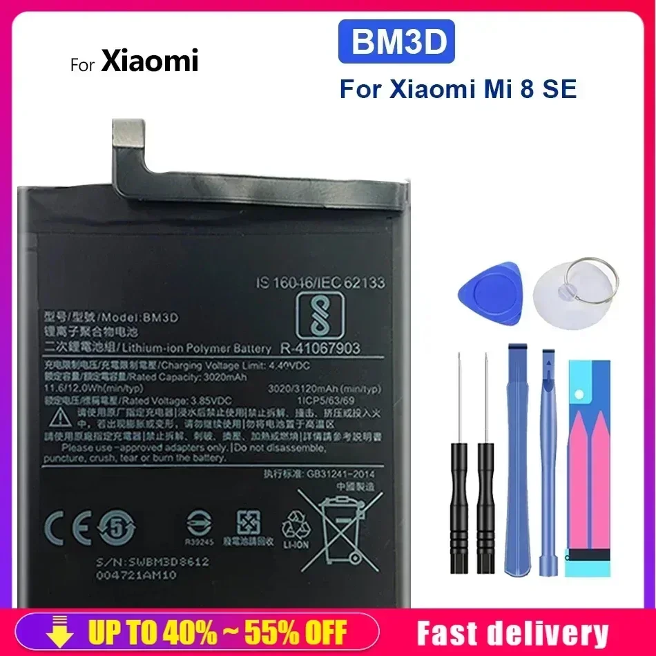 BM3D  3020mAh Replacement Mobile Phone Battery For Xiaomi Mi 8 SE