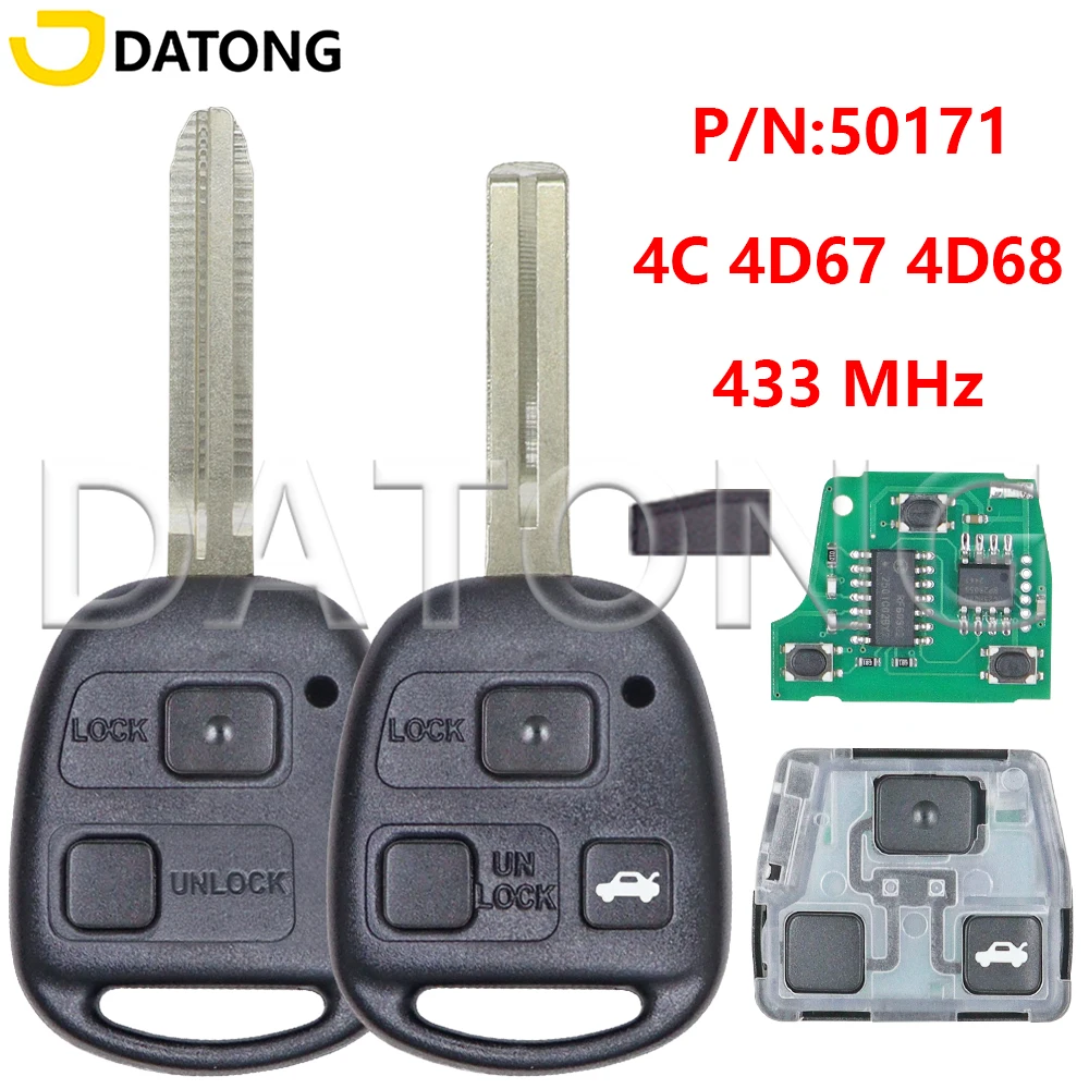

Datong 50171 433MHz 4D67/4D68/4C Chip Car Remote Key For Lexus Toyota Prado RAV4 Land Cruiser Kluger Previa FJ Cruiser Tarago