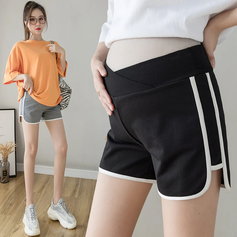 Mulheres grávidas verão novo de cintura baixa calções de perna larga moda all-match shorts casuais calças de segurança leggings calças de pijama