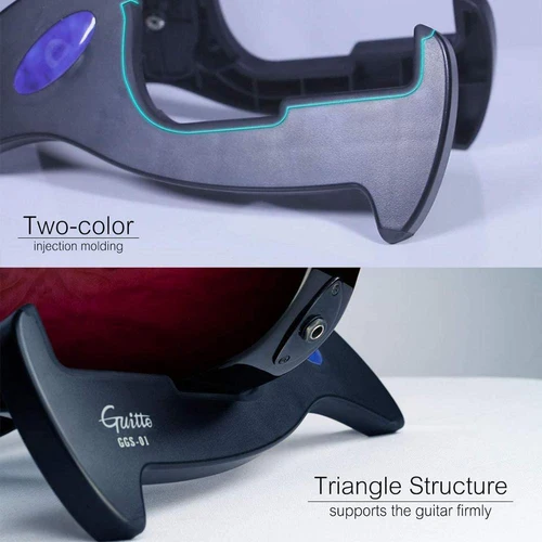 Imagen 2 del producto JOYO Guitto Series GGS-01 soporte de guitarra clásico plegable piso viaje soporte en forma de A trípode para guitarra eléctrica/acústica bajo