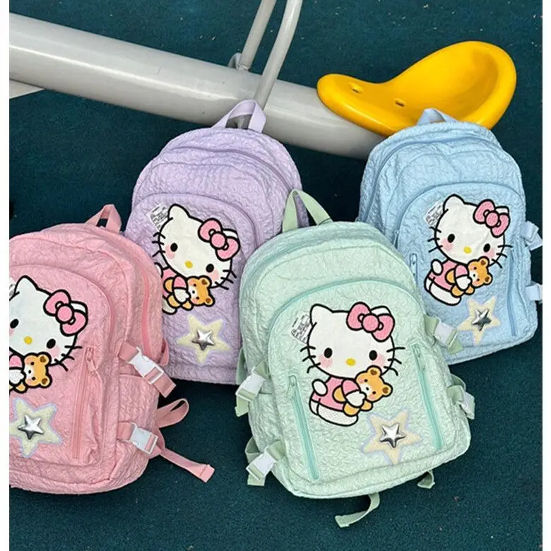 

Hello Kitty Sanrio Mochilas,Anime Backpacks for Children, Travel Backpack, School Bags, Cute Girls' Gifts，Korean Style