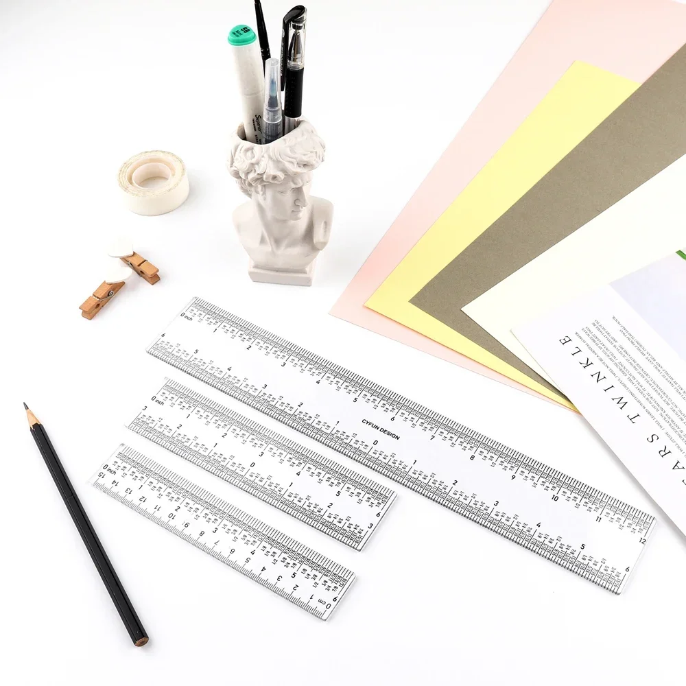 6 "oder 12" klare Acryl lineale Null zentrieren des Lineal für kein Zählen mehr von Zecken markierungen Karten herstellung für perfekte Werkzeuge in Reise größe