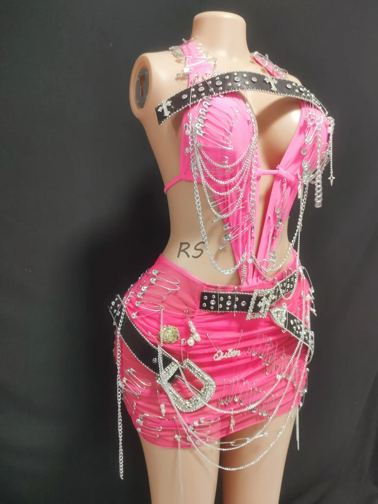 Luxury Women's Belly Dancing Skirt Diamond-Encrusted Dress Stage Competition Ensemble Made of Spandex by Novance