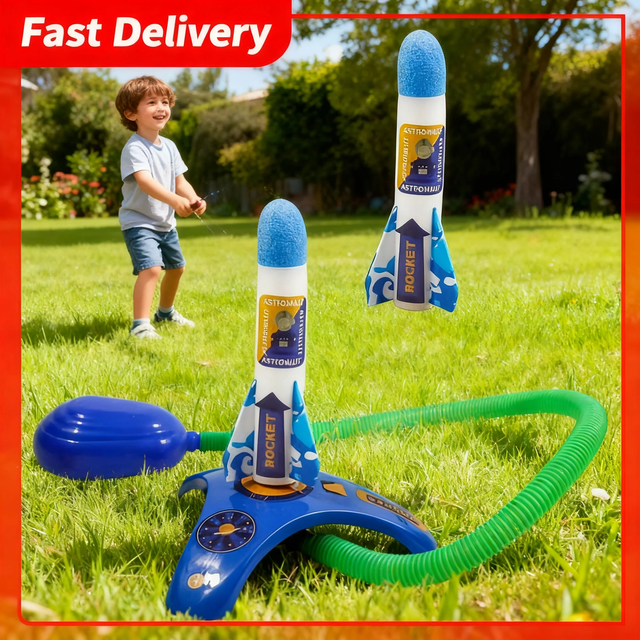 1set 2026 Brand New Air Rocket Foot Pump Launcher Outdoor Air Pressed Soaring Rocket Toys Play Set Jump Sport Games Toy