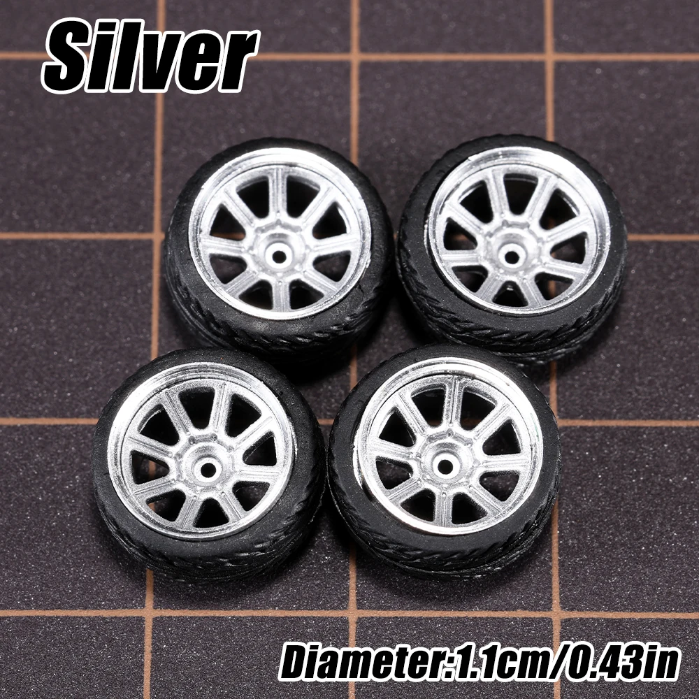 1/64 Modellauto-Räder 4er-Set - 11mm Durchmesser ABS-Gummireifen mit Bremsscheibe - Upgrade-Teile für Tomica Diecast-Fahrzeuge – Detail 17