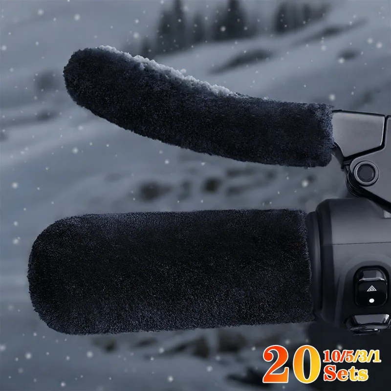 

Зимние теплые чехлы на руль для мотоцикла, электрического скутера, противоскользящие плюшевые рукава с ручками, ветрозащитный чехол для ручек мотоцикла