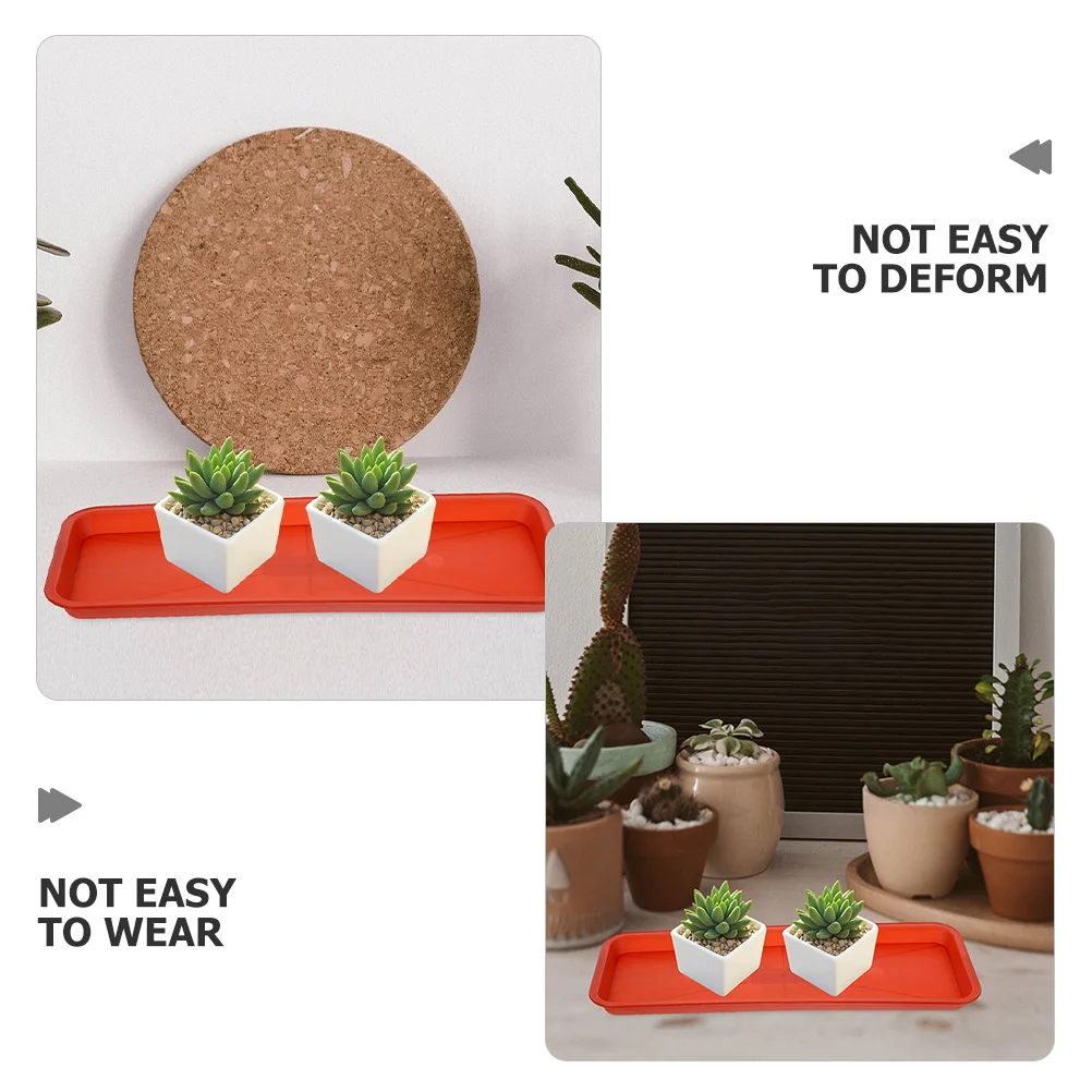 5 قطعة صينية بلاستيكية بني فاتح قاعدة مستطيلة للنباتات بالتنقيط المياه الماسك زارع الصحن تحت وعاء حماية حديقة داخلي