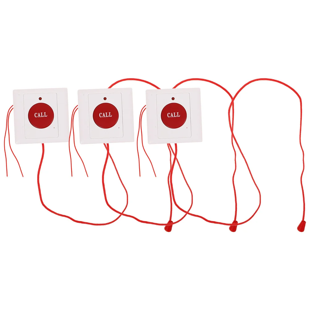 3pcs Emergency Call System: Wall Mounted Button For Elderly Bathroom Call Button Patient Care Nursing Home Bedroom