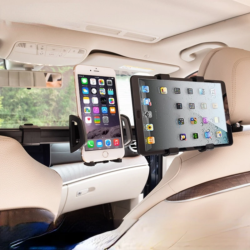 2in1 Car Tablet Computer Phone Holder Bracket Car/Truck Back Seat Headrest Phone Mount Holder for iPad Rear Seat Universal