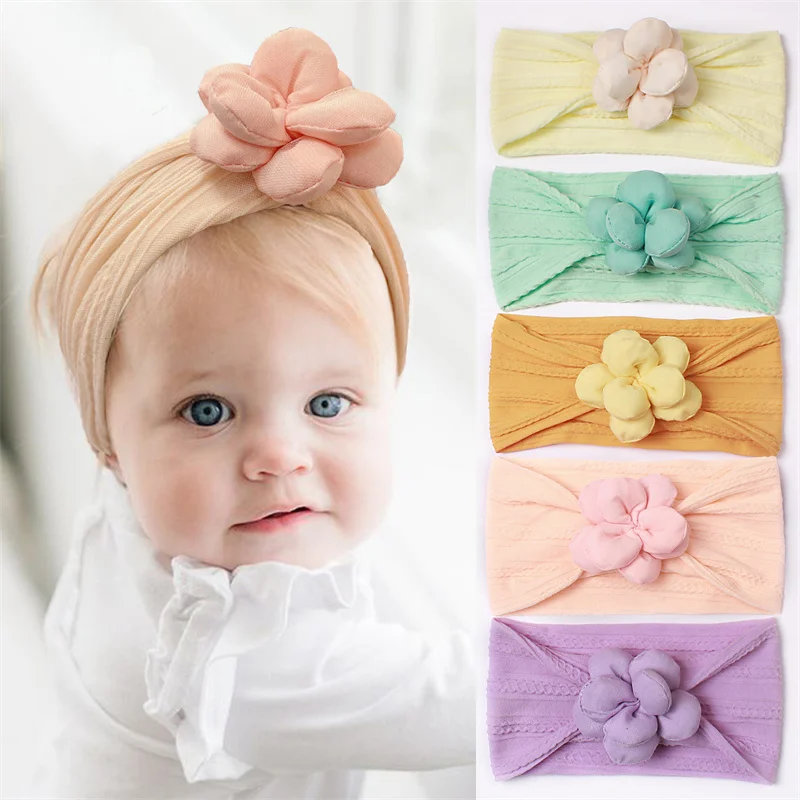 Baby Headband, Soft Nylon Children's Headwear, Baby flower Headband, Girl Headscarf Baby Girl Headbands Baby Girl Accessories