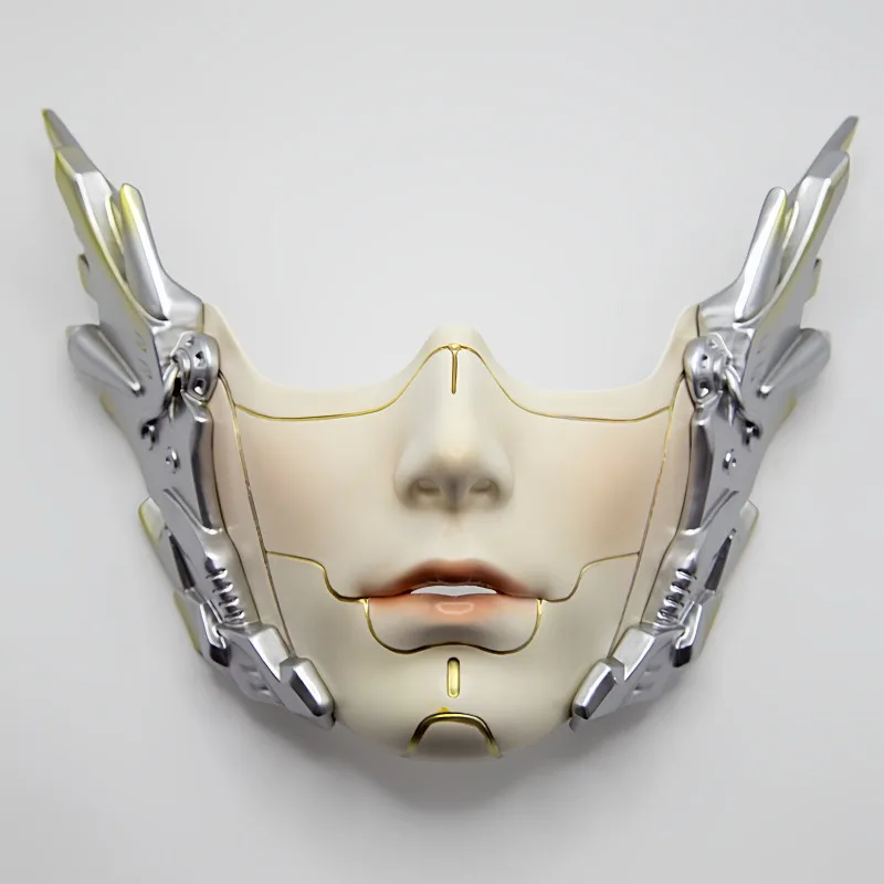 Cyberpunk mechanical ascent male mask wasteland Chinese wind change dress cos dimensional Internet celebrity half face mask